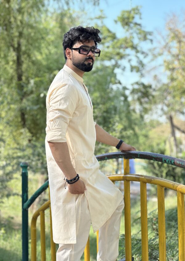 Stitched Ban Style Cotton Suit - Skin